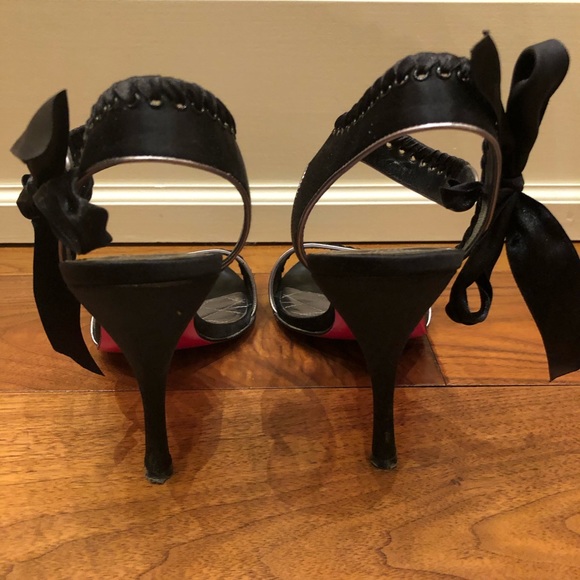 Betsey Johnson Dress Carissa Heel in Black Satin - Picture 3 of 5